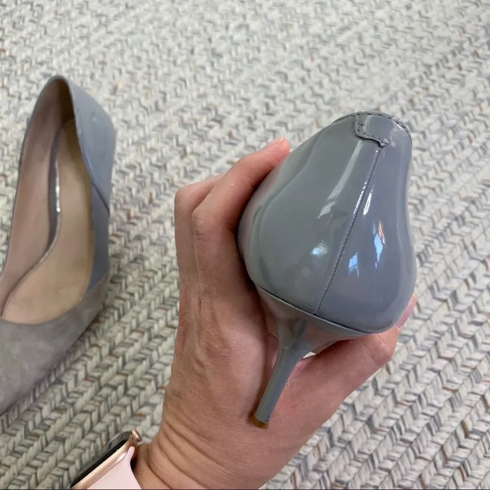 Zara Woman gray mixed media pumps size 37